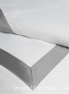 纯0棉酒店4件套馆床民宿公寓酒店46080s高密被套宾枕套VMX单用品