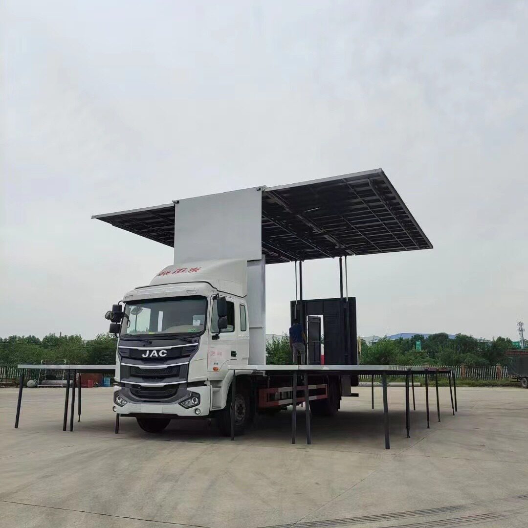 国六大运江淮东风舞台车双面展开三屏中型移动舞台车 LED流动演出