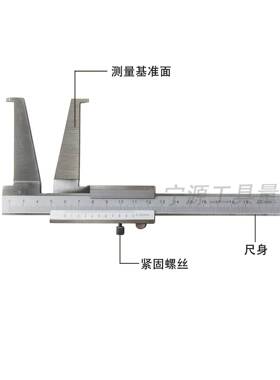 整体不锈钢外槽卡932沟尺长爪内测卡卡尺内槽尺内6径卡尺10-10m江