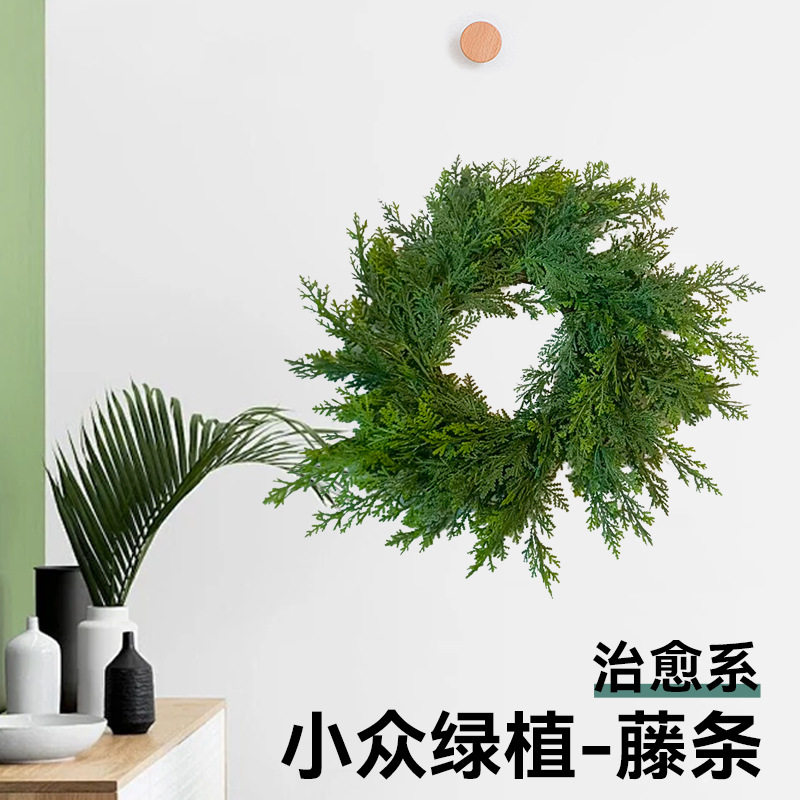 松柏花环 门饰田园挂件 大支杉圣诞树饰品 仿真花环仿真配饰