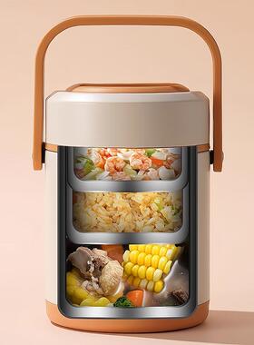 冬天QKB保温饭盒24小时长空家饭用上班族超带保温桶大容量保真温