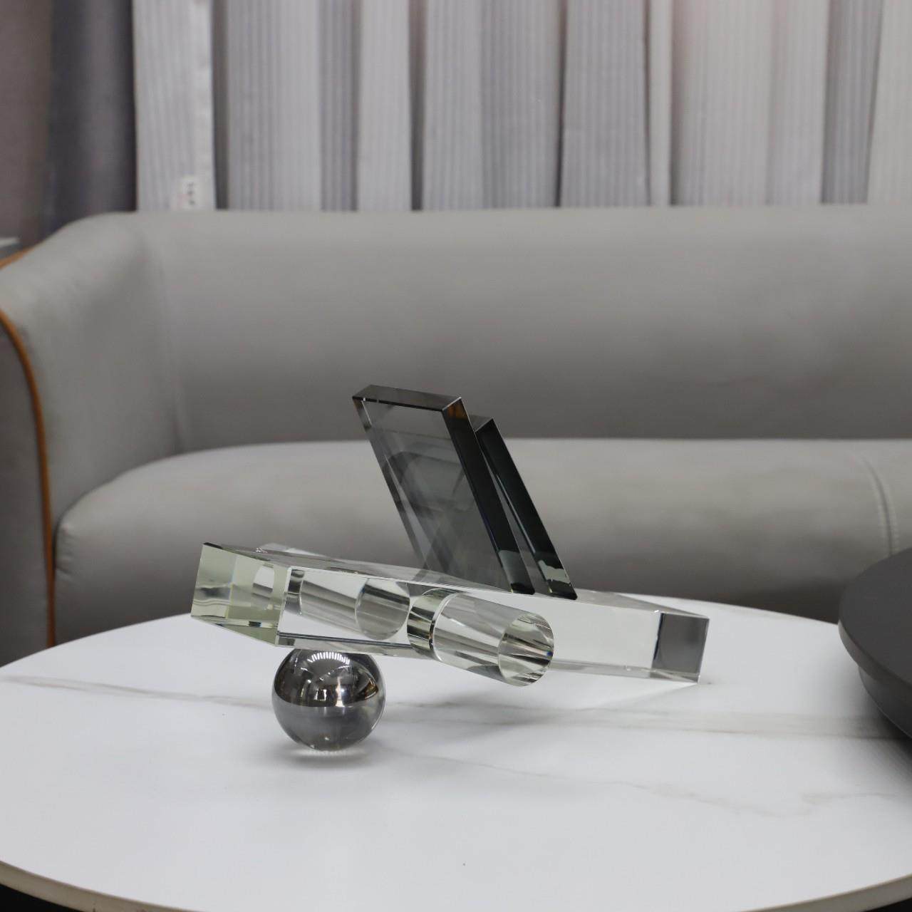 现代DGB饰约几何水晶摆件书房卧简室客厅玄关桌房面电视柜样板家