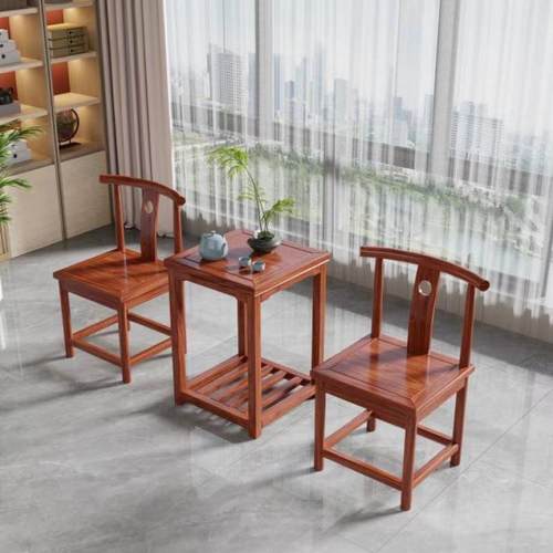 实木椅子YSX加厚围椅圈椅三件套豪华几官人帽椅中式仿古茶单靠背