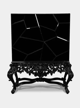 VTU收轻奢创意酒柜复古雕实刻木餐边高端别墅豪宅客厅储柜物展示