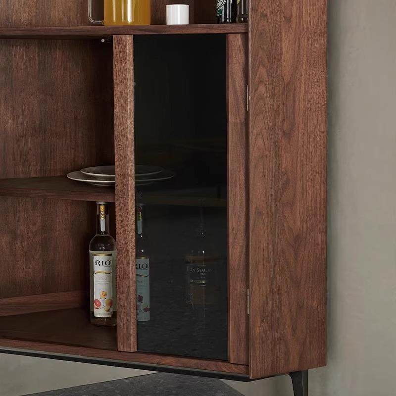 BJH意式风极酒简北美黑桃大户型餐厅转角物架柜收置纳柜可家用角