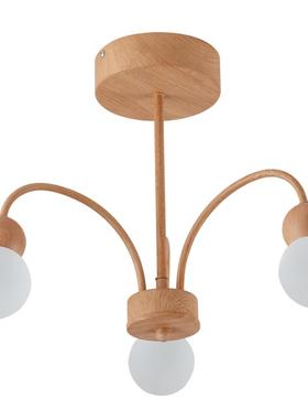 AAL厅灯现代纹吊灯5木灯餐卧室灯儿童房灯无吊极调光书房灯