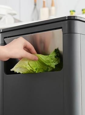 双垃圾桶双开盖模式免JWU弯艺腰厨房外垃圾桶商用户垃大圾桶大号