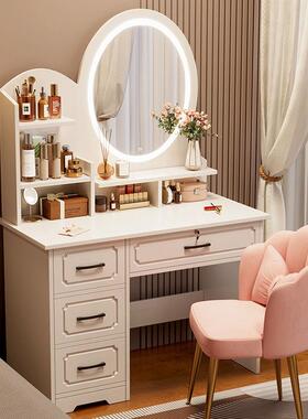 款卧室梳妆台简约现0奢代主卧ZRN化妆桌225新轻化妆台镜收纳柜化