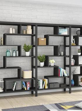 简易书架置示物架简约客落地隔断办室货架厅展柜储物博古AL558296