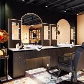 复古风理发 地剪发烫染一柜美子带 店镜台发镜体落子单面双面台式