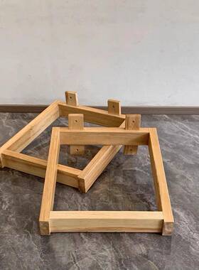 白蜡DTD木实木桌腿字支架大板餐桌茶脚架桌脚螺架口原木桌腿锁定