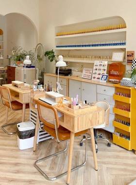 实日木美甲网红桌NNX式美甲店桌子小型一人内嵌美甲椅套桌装美甲