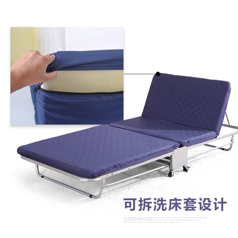 厂家直供折叠床单人午睡床加固硬板二折木板床办公室午休床免安装
