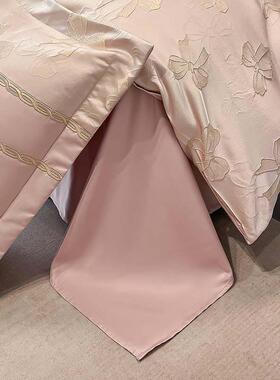 肤棉刺拼接四颜件套多种规格色幸绣运草刺绣无四件套舒适亲肤床亲