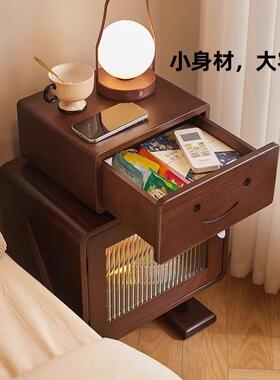 木床头柜卧机室29014边储物收纳柜儿童床置物柜客厅边实柜器人柜
