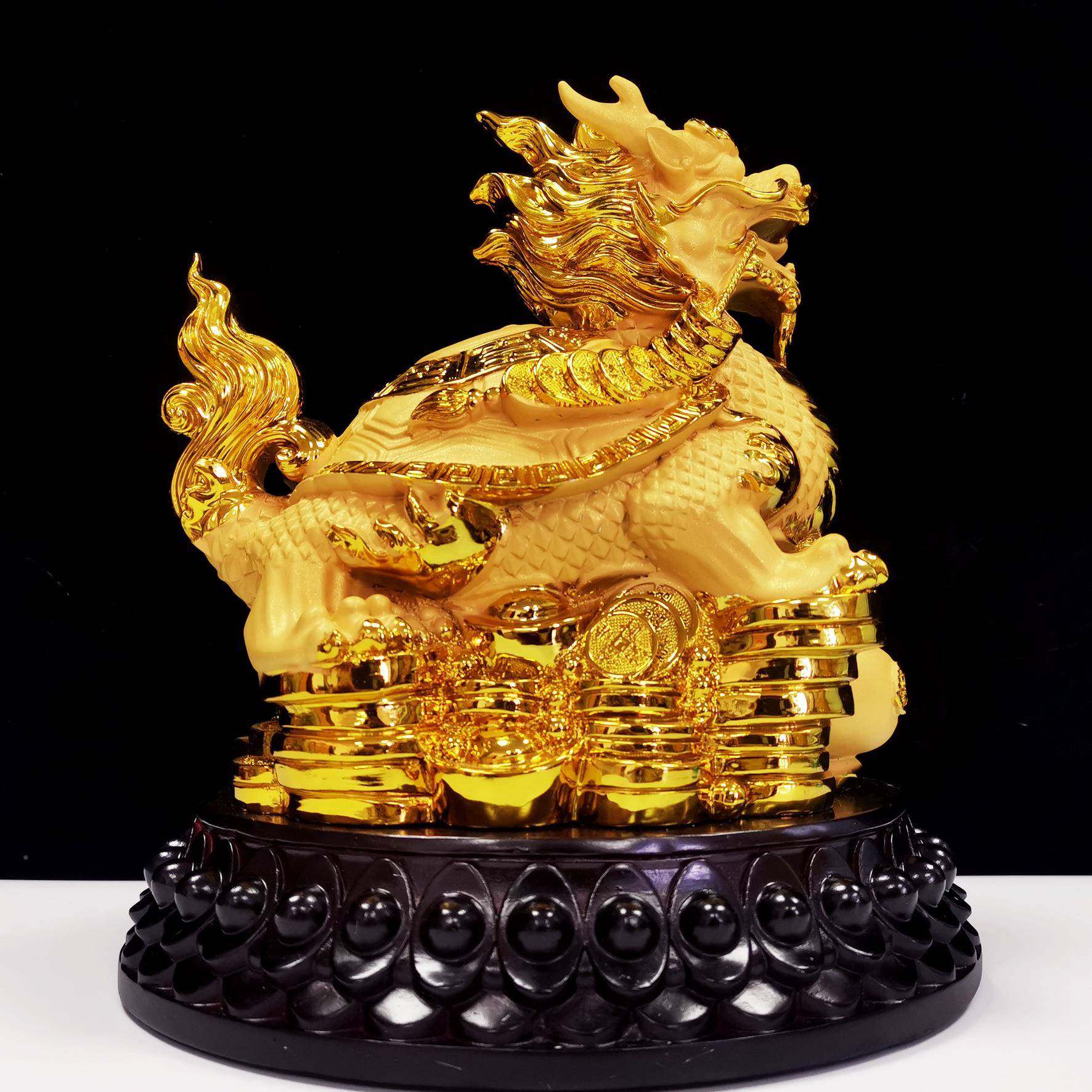 龙龟摆件招财龙头龟金钱龟25金龟招乌工艺厅品客龟办公室装饰品吉