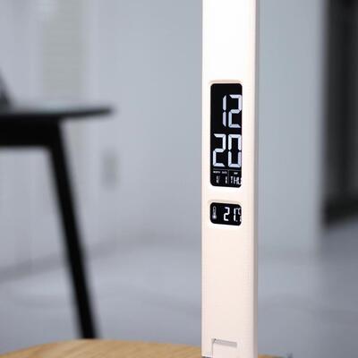 多功能皮纹ED护眼L35931习台灯万学年历测温床闹钟无线充智能头小