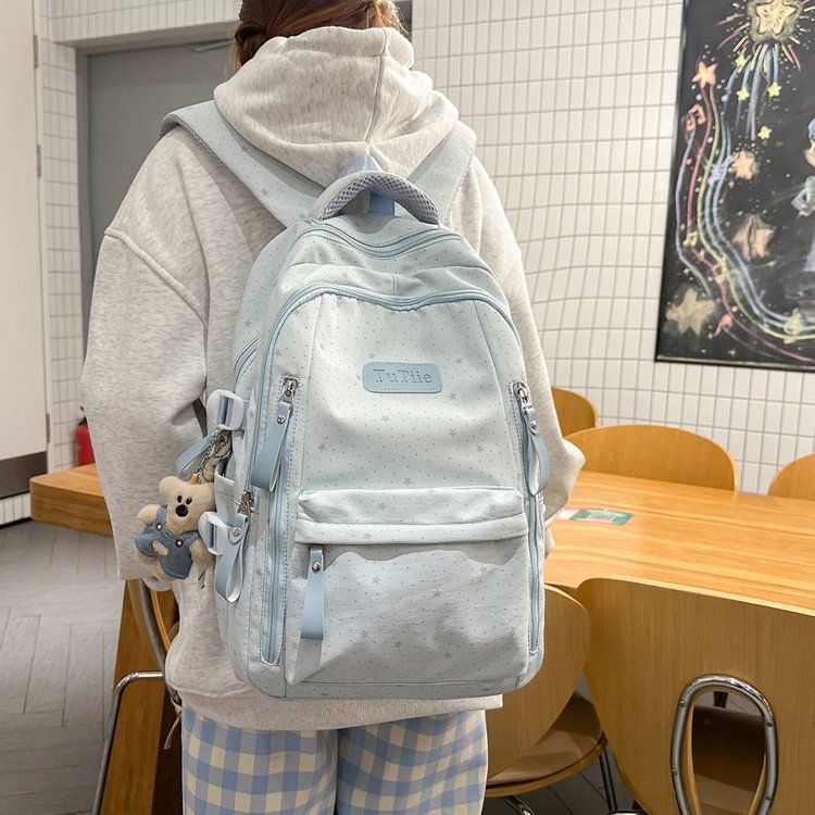 日本扎染书包女小学生减负初中生高中大容量背包大学生轻便双肩包