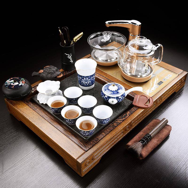 鸡木紫砂茶具套装家TM610574用简动约体小号乌金石茶盘全自一翅茶