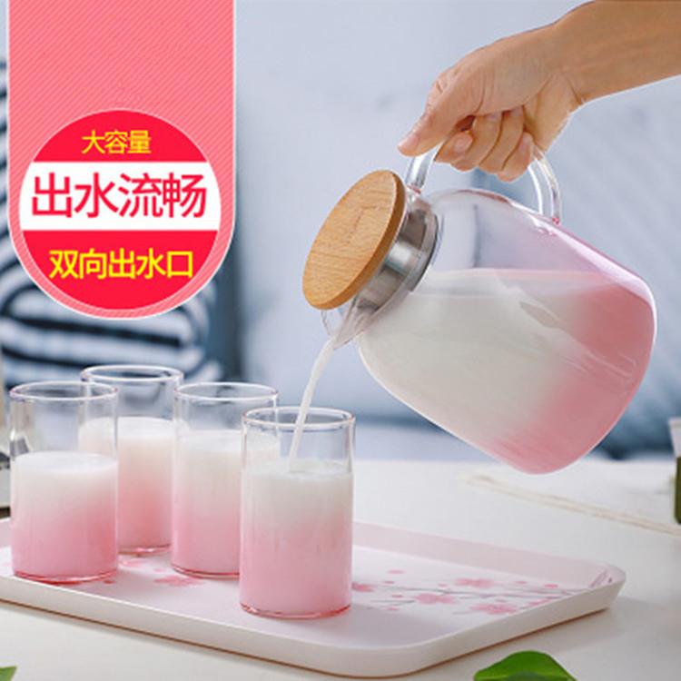 渐过X-1299变高硼硅家水用玻璃冷水壶器耐热泡茶凉开滤泡柠檬果汁