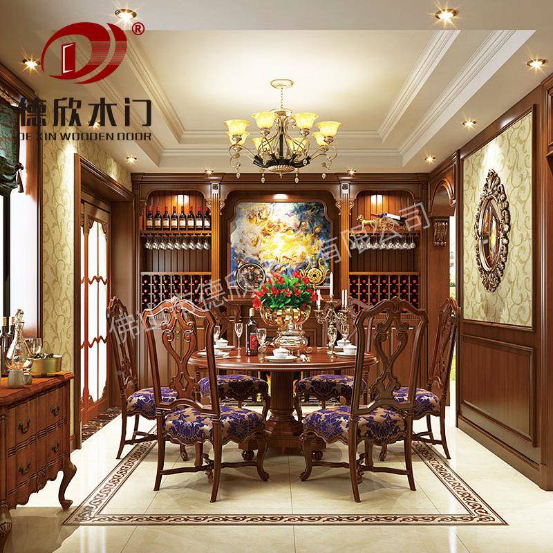 厂家实设计整简体酒柜餐厅现代易酒家用木柜中式实木ABA家具全屋