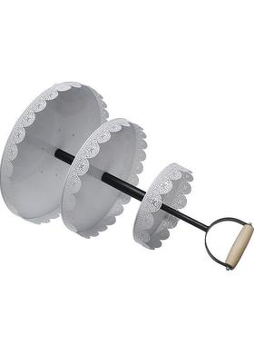 架白色三层蛋糕托盘锌铁木蕾镀丝边多层蛋糕质提YS02A016手金属水