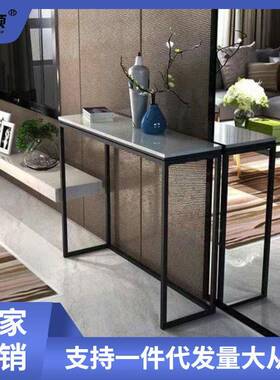 玄关IMQ桌简约可案拆台卸墙轻靠奢加厚玄关长条桌窄桌边桌条条几