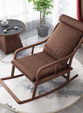中式实摇摇椅懒人沙发单人木椅子新逍遥椅客厅摇椅阳木台XLQ休实