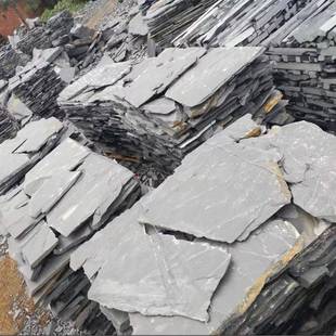 青天然石板水锈石不规则园253林铺路庭护坡毛石碎拼地铺院地砖底