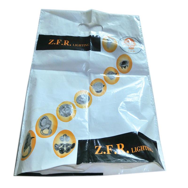 平袋口挖孔手提广袋告服装店四手挽袋指冲孔袋塑料提图文彩印眼镜