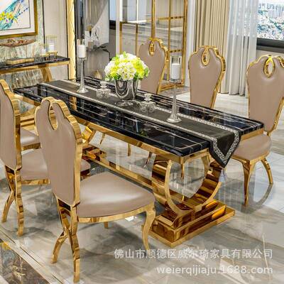 轻奢约色不锈钢餐桌椅简后现代时尚金店餐厅宴会厅凳绒布0998酒椅