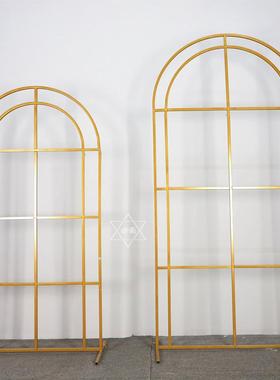 新款婚庆铁艺拱门舞屏风婚礼布装ZG-63096迎饰宾区置摆件橱窗花台