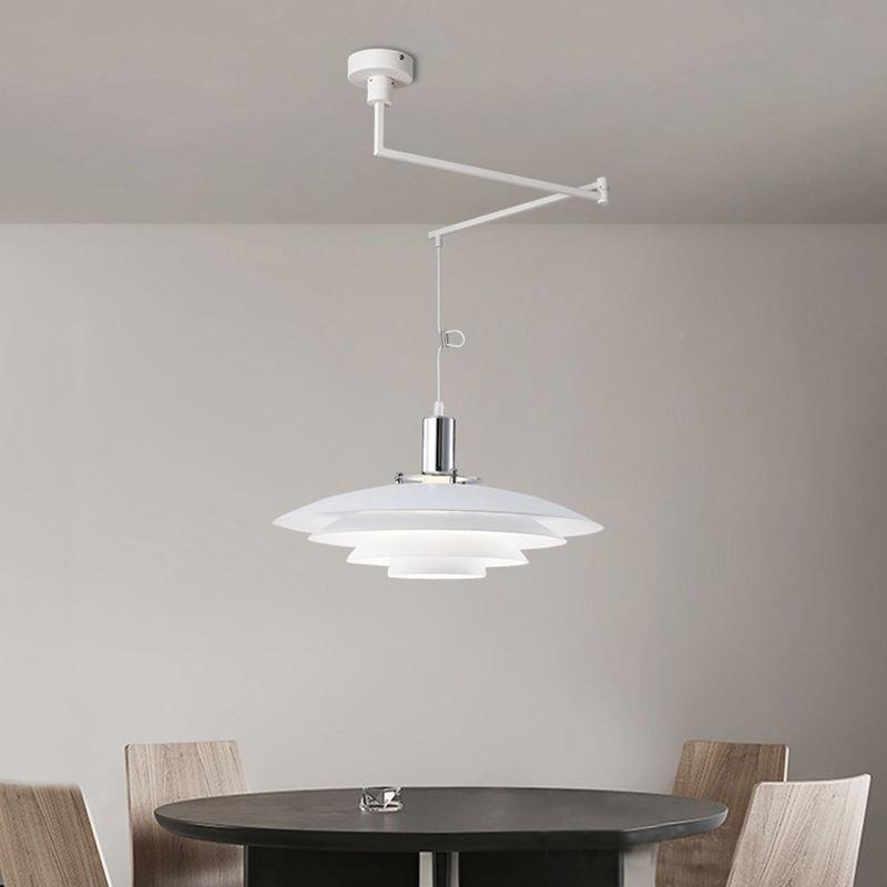 可位伸飞碟餐UHS-tb-8移厅吊灯ph5多层丹麦圆桌岛台吊摇臂缩单头