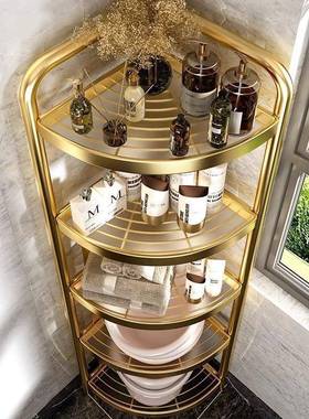 轻奢新款生间层置物架三角卫浴ZUR室落地墙角收纳架可叠折多整理