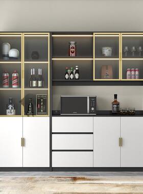 轻奢玻展璃门酒柜厅示柜家ZG-65856用客置物靠墙装餐饰柜现代简约