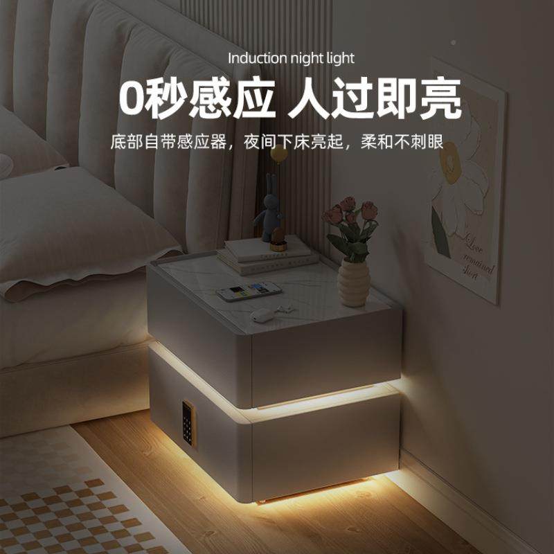 意边式极简床实木板床头柜悬浮2025新款主卧轻奢高颜TK-CTG93值收