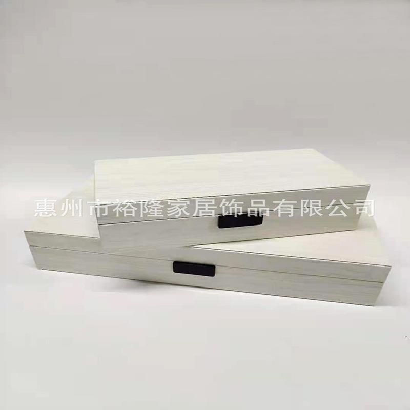 现代卧室床g88头柜妆台木质长形宝石白色木纹收方纳现储物盒代梳