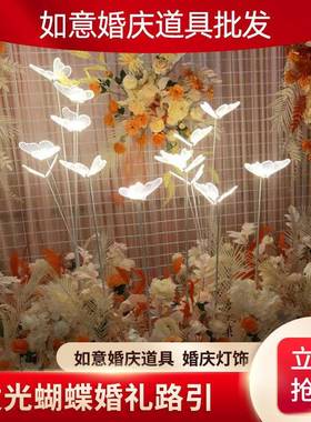 婚婚庆婚礼道铁艺蝴蝶CQO路引礼礼堂具现场发光布求婚现置场地插
