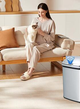 智能家垃SD-012圾桶生自动感应电有盖纸篓用客厅厨房卫间动不锈钢