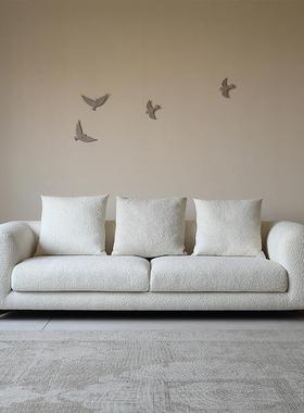 客厅沙发四中小人户型奶油风泰迪绒U型12SF309沙3沙发组合三人位