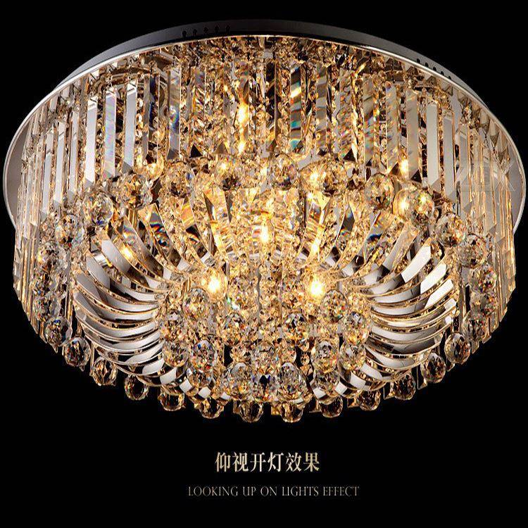 形吸顶圆灯客厅水灯LEXD17XBMRD吸晶顶灯长条水晶餐厅灯卧灯厂室