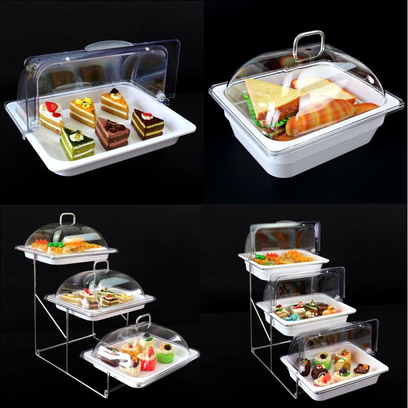 陶瓷仿瓷三层果面盘包点心自F7556SM9助冷餐展示架摆台不示锈自钢