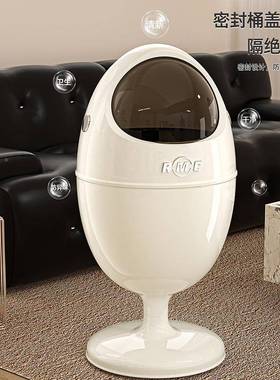 创意造型7769垃收圾桶高颜值家可用摆件纳滑筒带轮移动高款复古垃