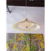 巴县现代简约农厅家乐竹艺木艺装 YE471饰吊灯餐竹编仿古草帽农家