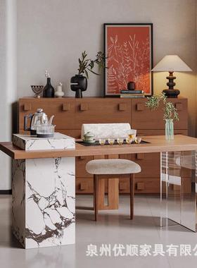 实木阳台岛台烧茶桌椅组合现代简约小户型用盘水壶茶一体CTE泡家