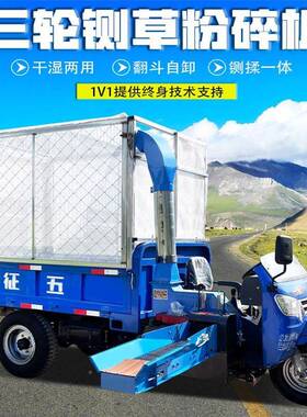 柴三轮铡草车移动便秸油秆揉丝机马32力RSW时产8吨方铡草运输车