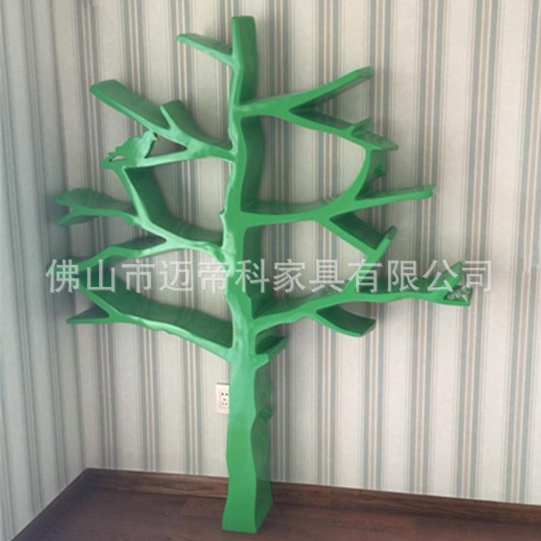代现玻意璃钢绿树书架创墙壁时尚书架物陈列玻置璃钢ML-1-2书架