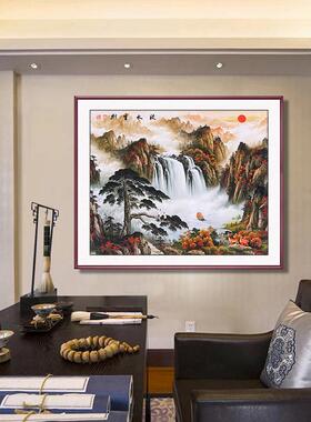 形正方万里长城挂画有靠JJ806112山装廊饰画玄关走墙壁画办公室书