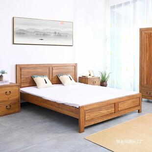 老榆结木东双人床全实木床榫卯构床木床山北XZP榆方老榆木床