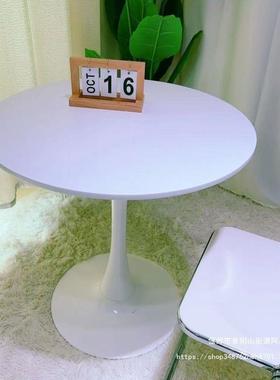 圆桌客郁金香休闲阳台洽桌小户谈型茶几现代小ENW简厅约圆桌三件